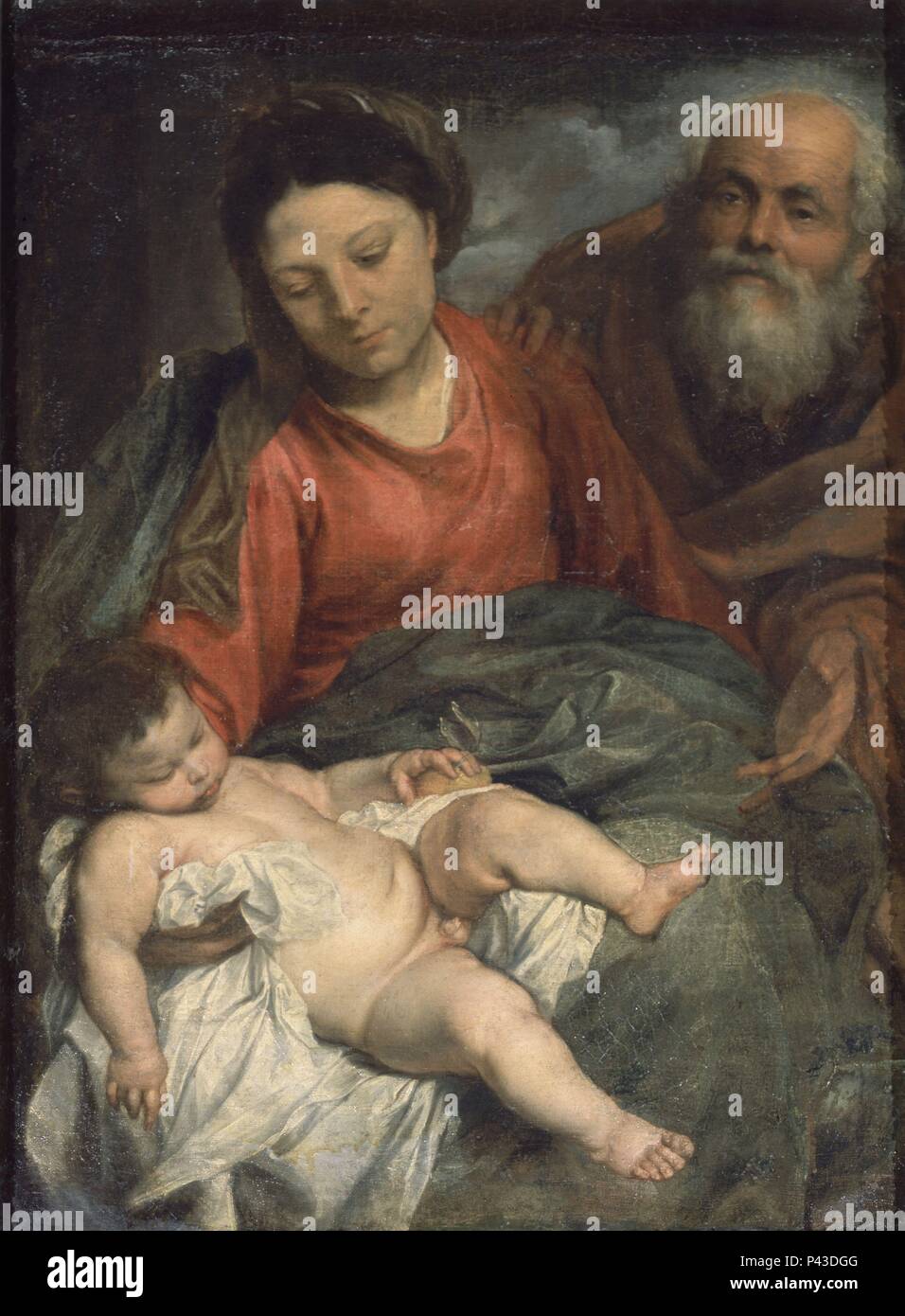 La SAGRADA FAMILIA. Autore: Anthony van Dyck (1599-1641). Posizione: CATEDRAL-interno, TOLEDO, Spagna. Foto Stock