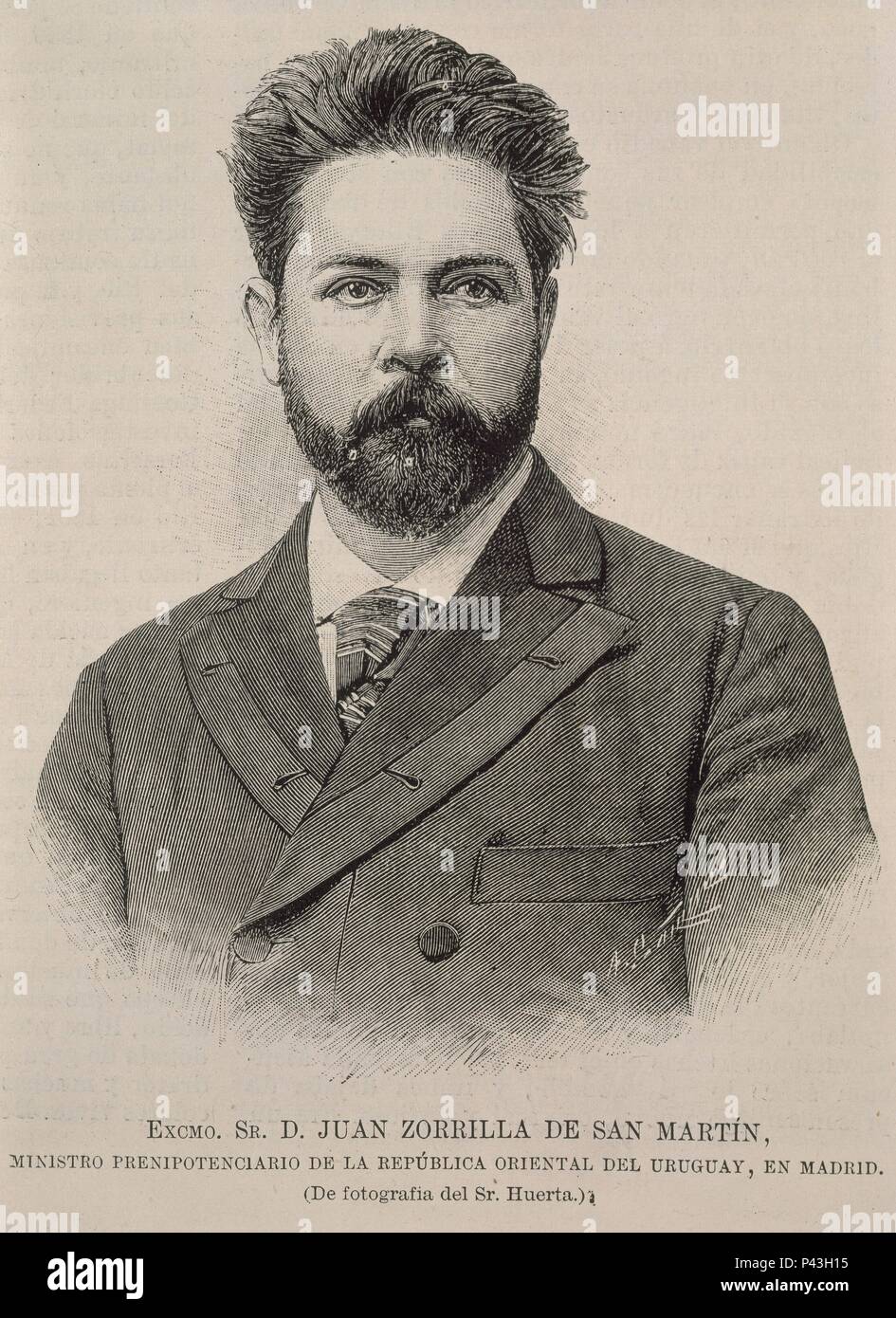 JUAN ZORRILLA DE SAN MARTIN (1855/1931) - ESCRITOR, PERIODISTA, DOCENTE Y URUGUAYO diplomatico. Posizione: Biblioteca Nacional-COLECCION, MADRID, Spagna. Foto Stock