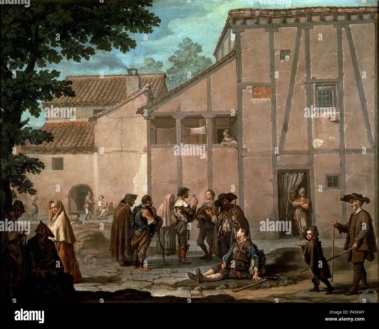 REUNION DE MENDIGOS - SIGLO XVIII - OLEO/LIENZO - 105x126 cm - NP 331 - ENGLISH rococò. Autore: Francesco Sasso (1720-1776). Posizione: Il MUSEO DEL PRADO-PINTURA, MADRID, Spagna. Foto Stock