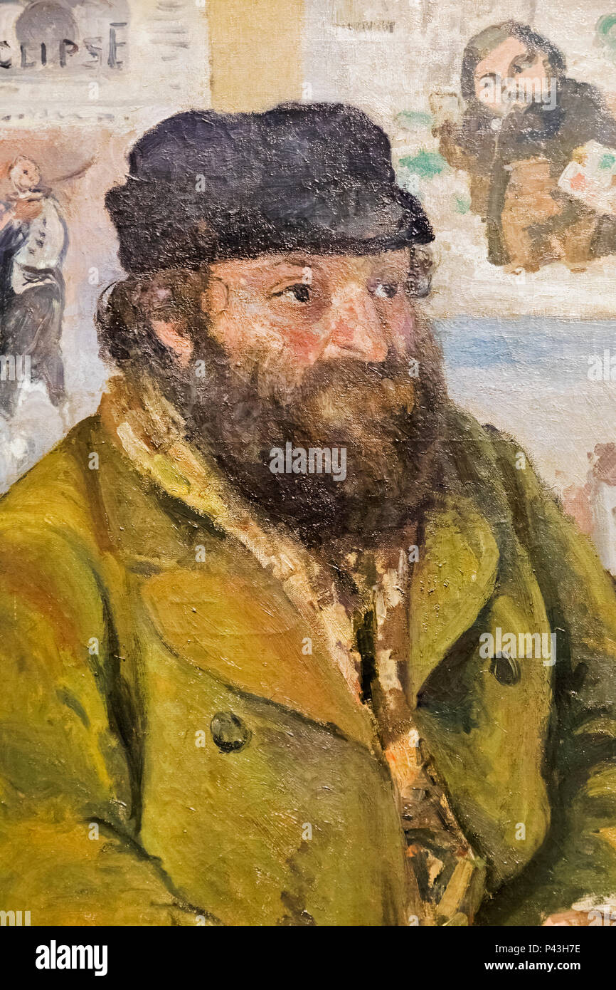 Pittura intitolato "Ritratto di Cezanne' da Camille Pissarro datata 1874 Foto Stock