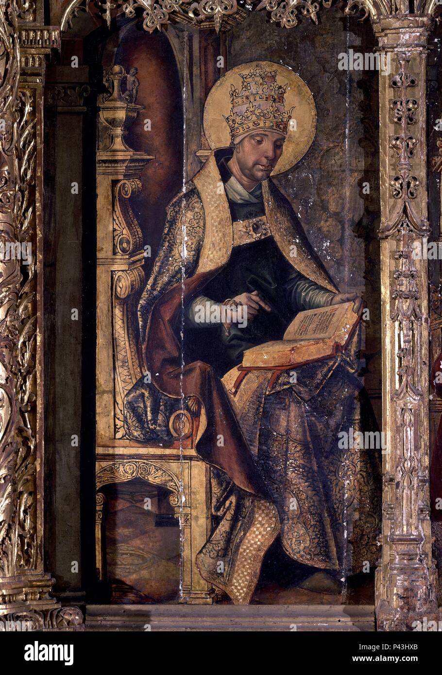 SAN GREGORIO. Autore: Pedro Berruguete (1450-1504). Posizione: CATEDRAL-interno, AVILA, Spagna. Foto Stock