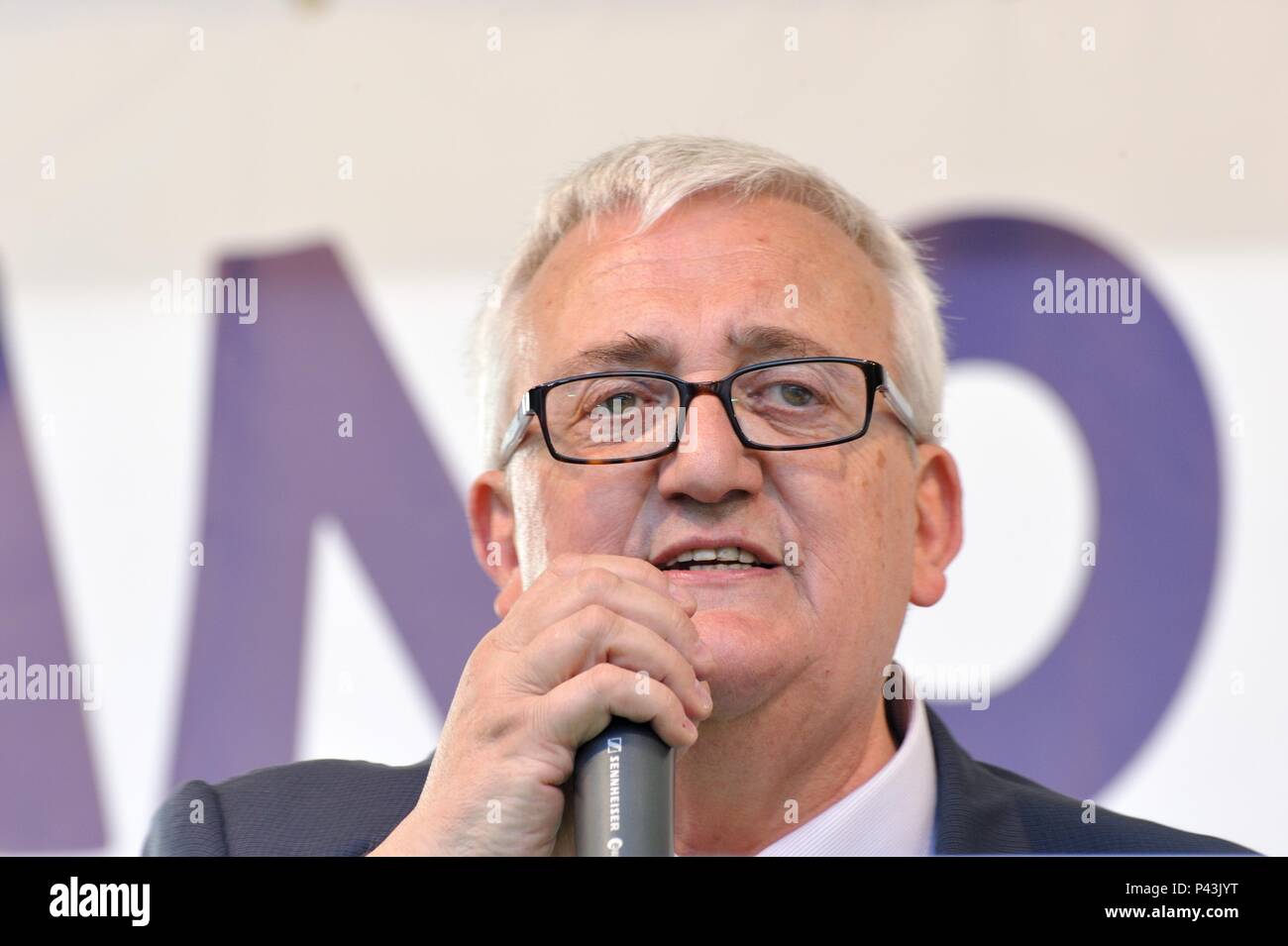 Mario Borghezio durante la Lega Nord incontro a Milano 13-05-2011 Foto Stock