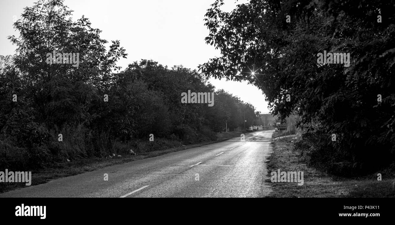 Vista panoramica della strada, Kostol, Kladovo, Bor distretto, Serbia Foto Stock