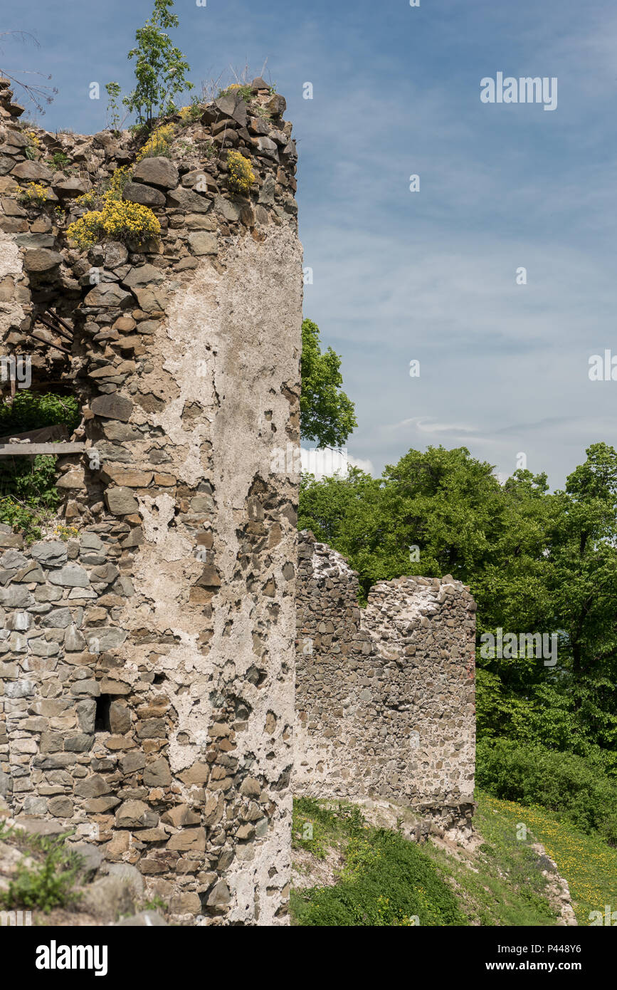 Rovine del Castello di Saris vicino a Presov in Slovacchia Foto Stock