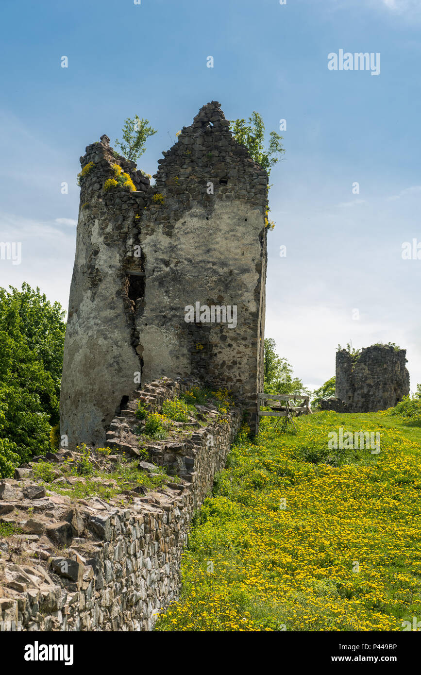 Rovine del Castello di Saris vicino a Presov in Slovacchia Foto Stock