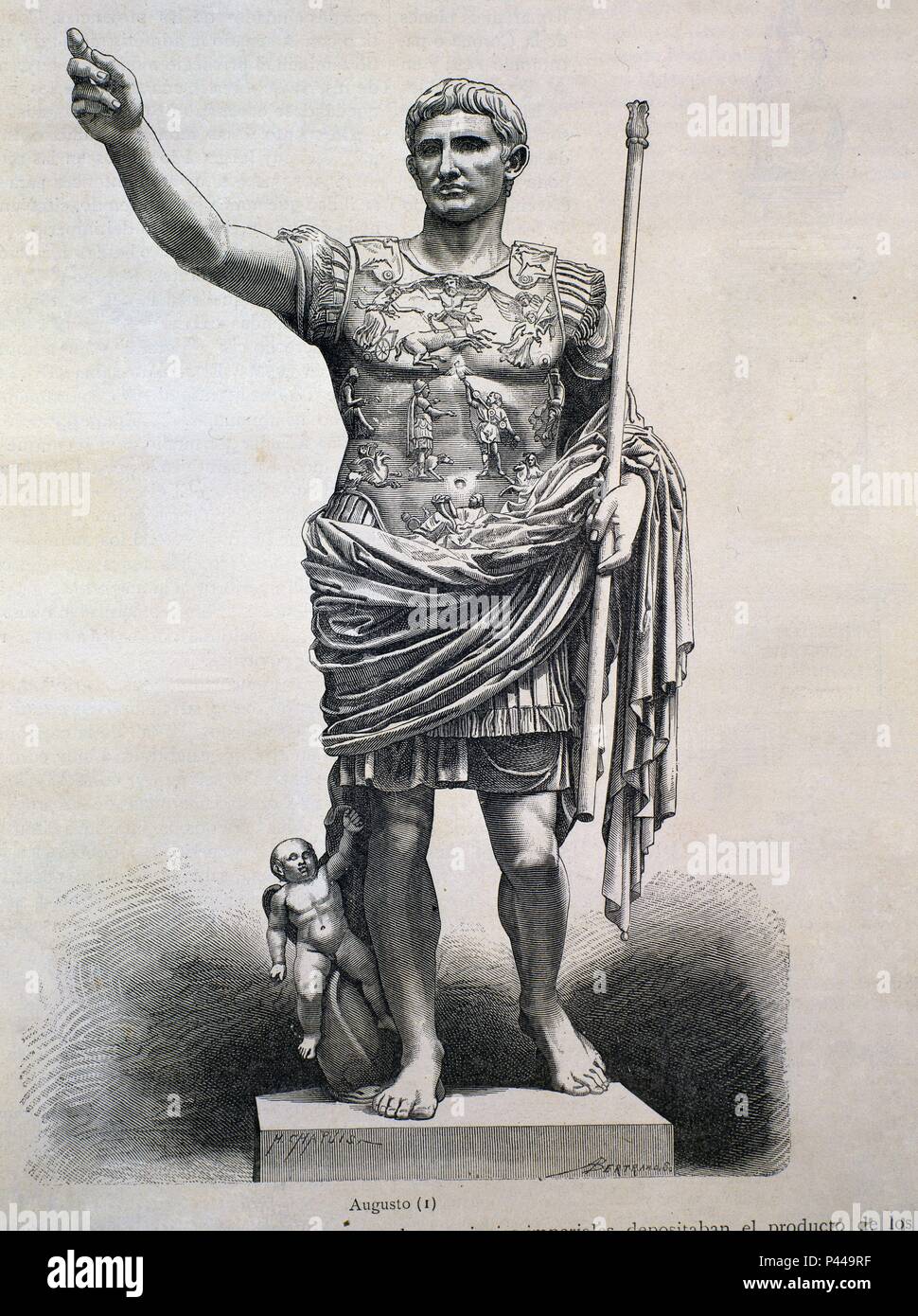 CAYO Julio Cesar OCTAVI AUGUSTO 63 AC-14 DC. Posizione: Biblioteca Nacional-COLECCION, MADRID, Spagna. Foto Stock