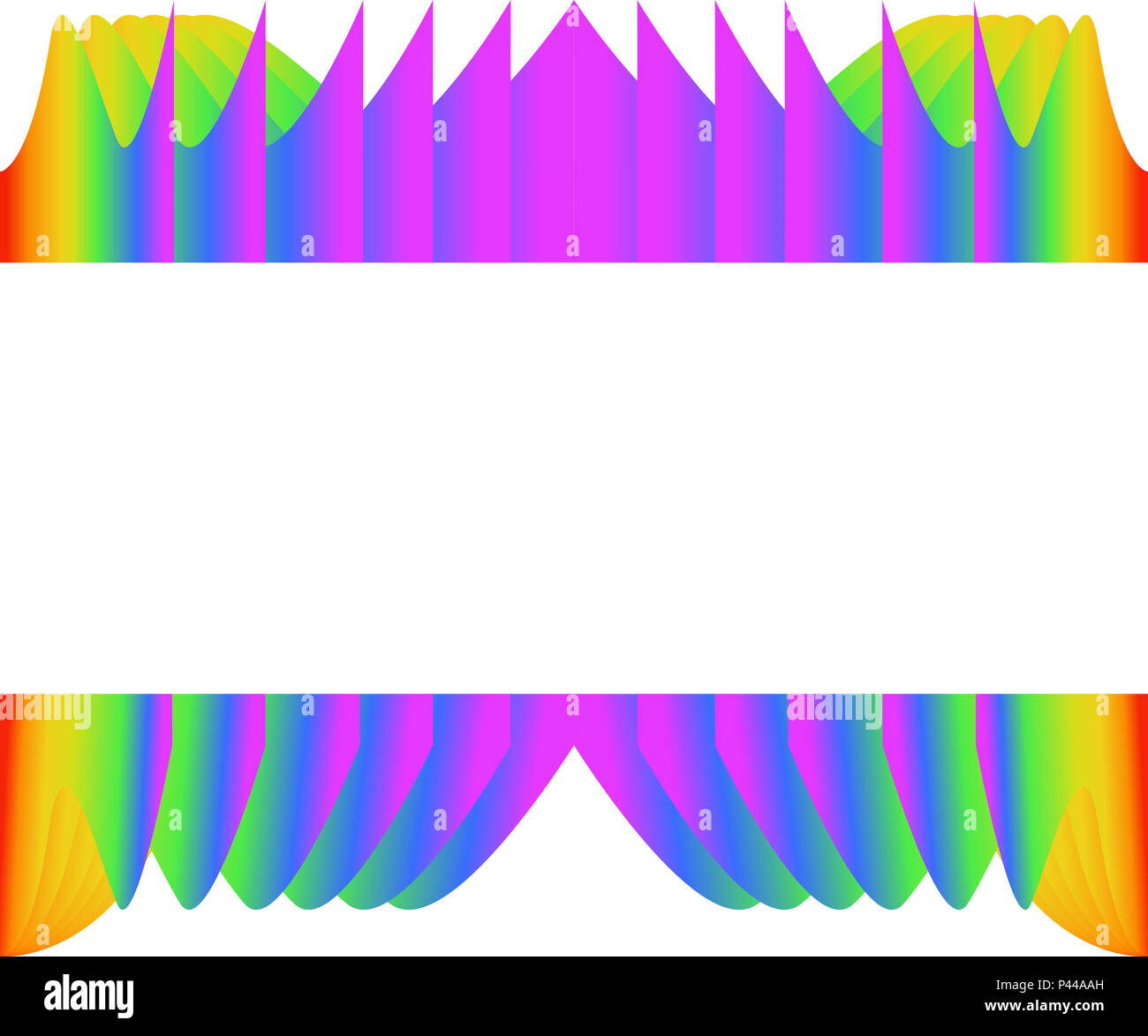 Abstract rainbow (utilizzare colori LGBTQ) telaio di tessitura su sfondo bianco. Foto Stock