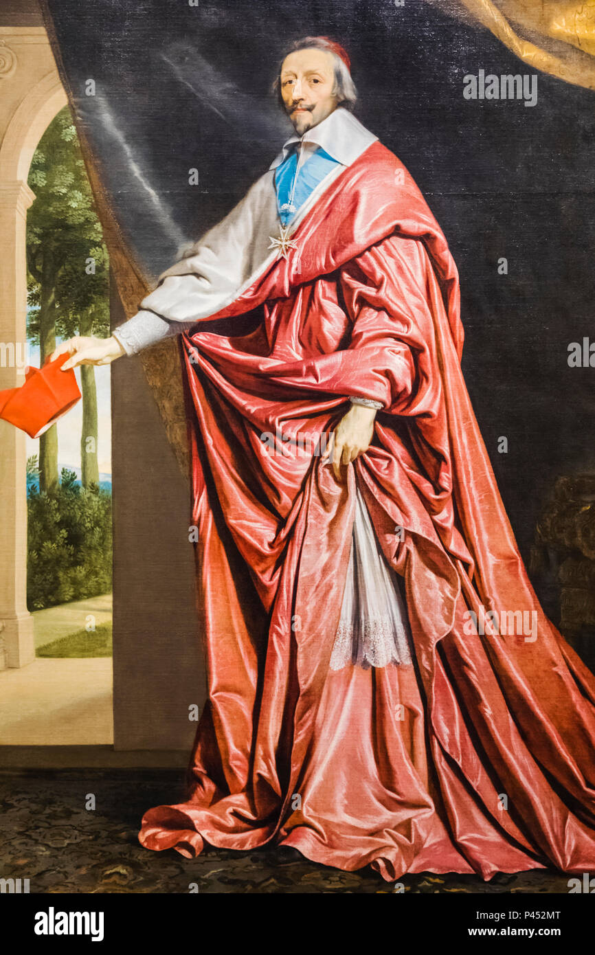 La verniciatura del Cardinale de Richelieu da Philippe de Champaigne datata 1633 Foto Stock