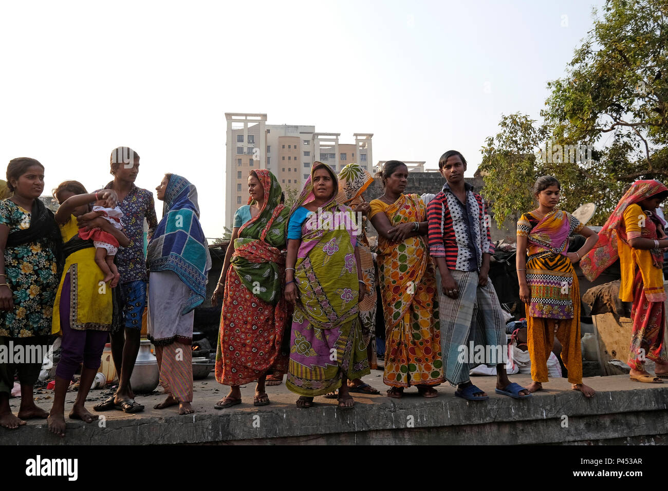 India, Calcutta, Park Circus baraccopoli Foto Stock