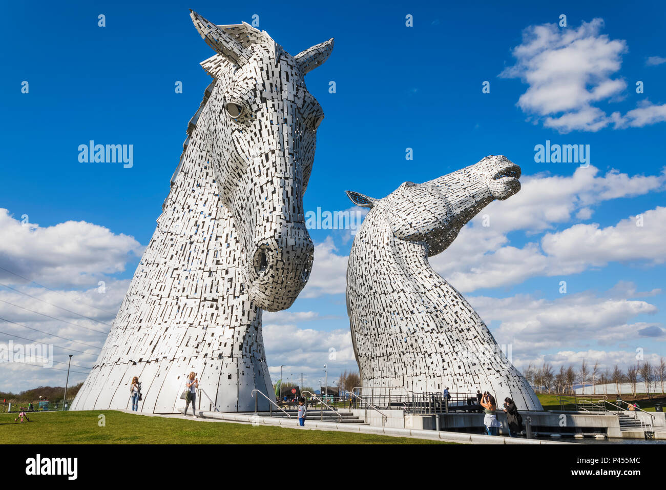 Gran Bretagna, Scozia, Falkirk, Helix Park, il Kelpies scultura di Andy Scott Foto Stock