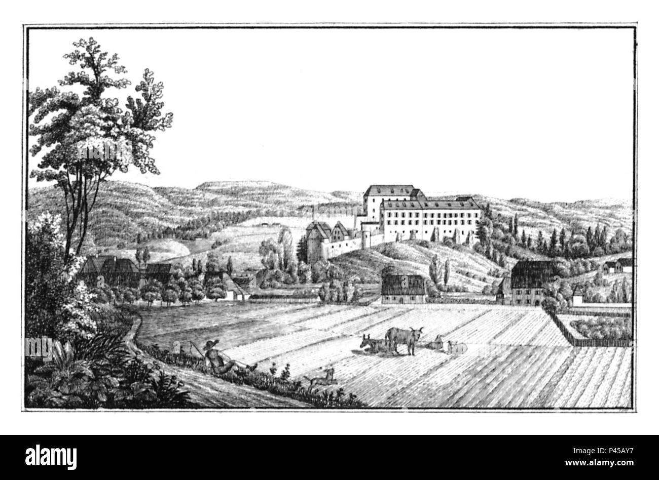 106 Schloss Greissenegg Voitsberg - Alexander Kaiser - J.F.Kaiser Lithografirte Ansichten der Steiermark 1830. Foto Stock
