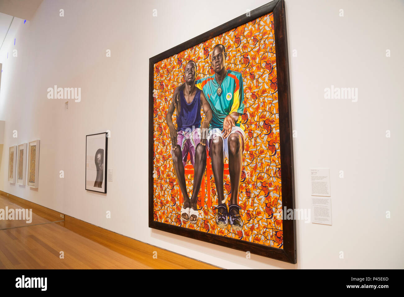 Pittura 'Dogon giovane' dal contemporaneo afro-artista Kehinde Wiley è sul display. Foto Stock