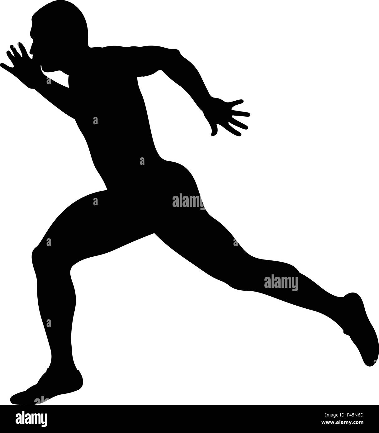 Linea di finitura runner sprinter silhouette nera atletica Illustrazione Vettoriale