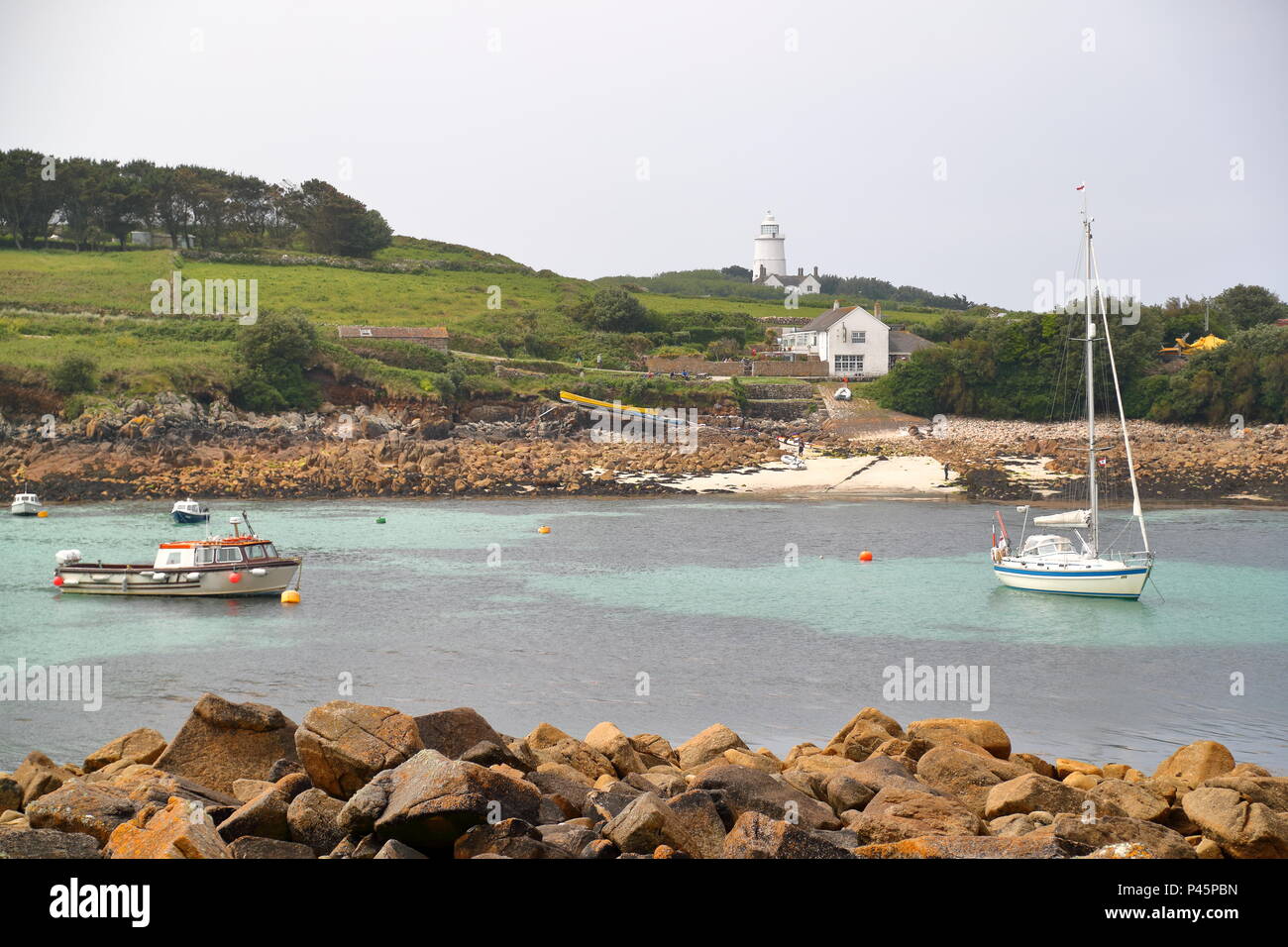 Vista da Gugh di Sant Agnese, isole Scilly, REGNO UNITO Foto Stock