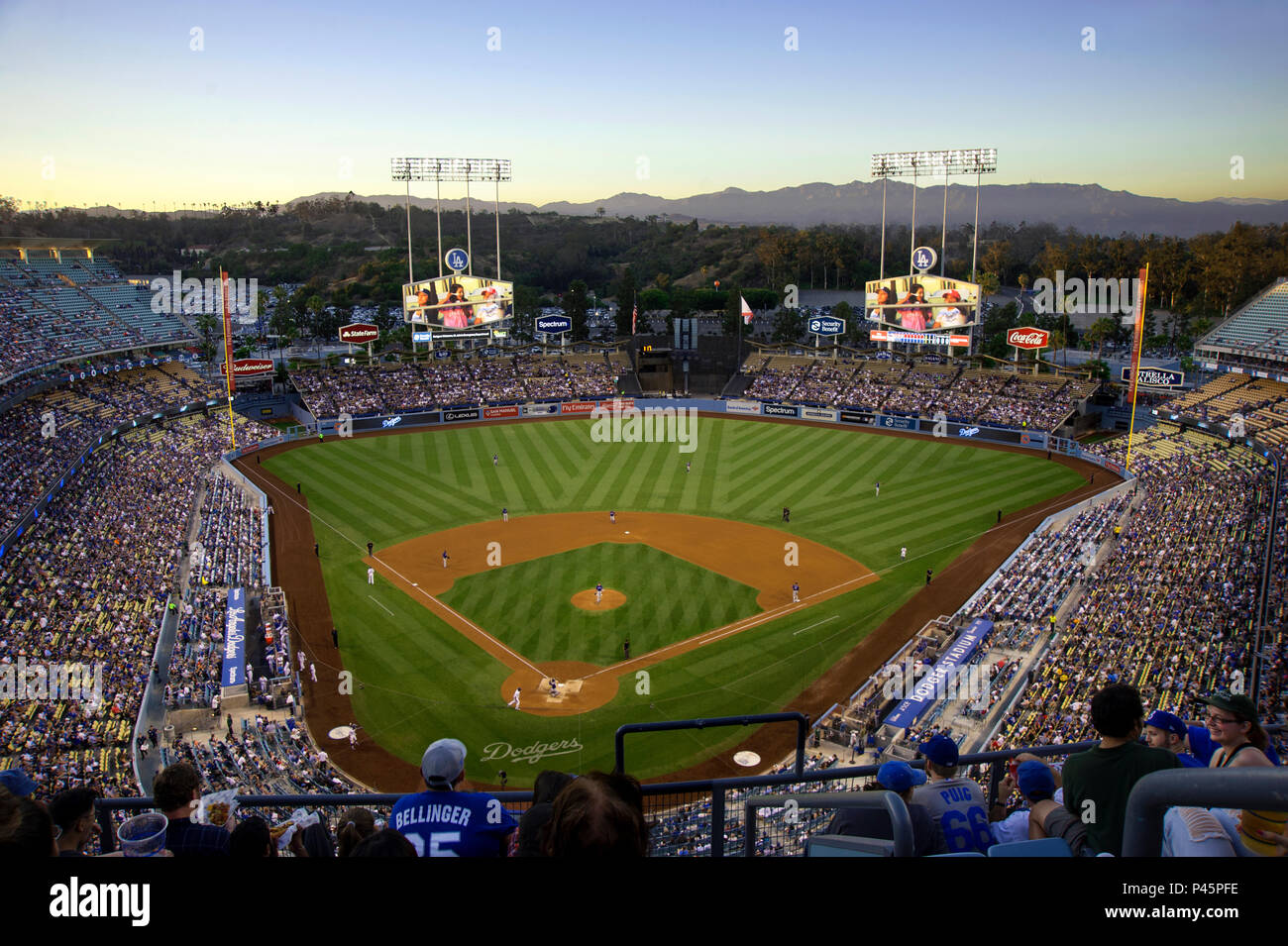 Il Dodger Stadium di Los Angeles, CA Foto Stock