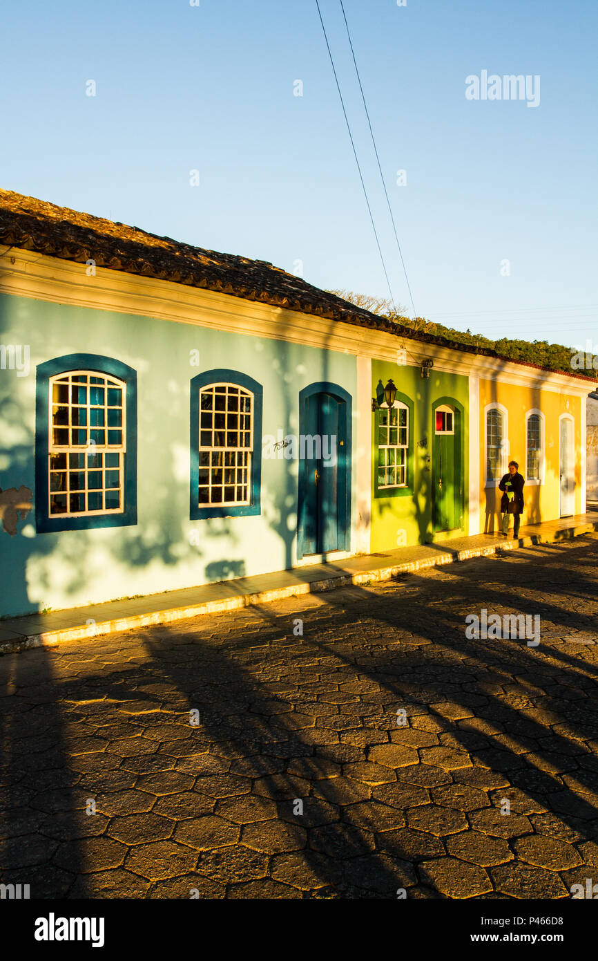 Casas no centro histórico do Ribeirão da Ilha. Florianópolis/SC, Brasil. 19/07/2014. Foto: (Ricardo Ribas / Fotoarena) Foto Stock