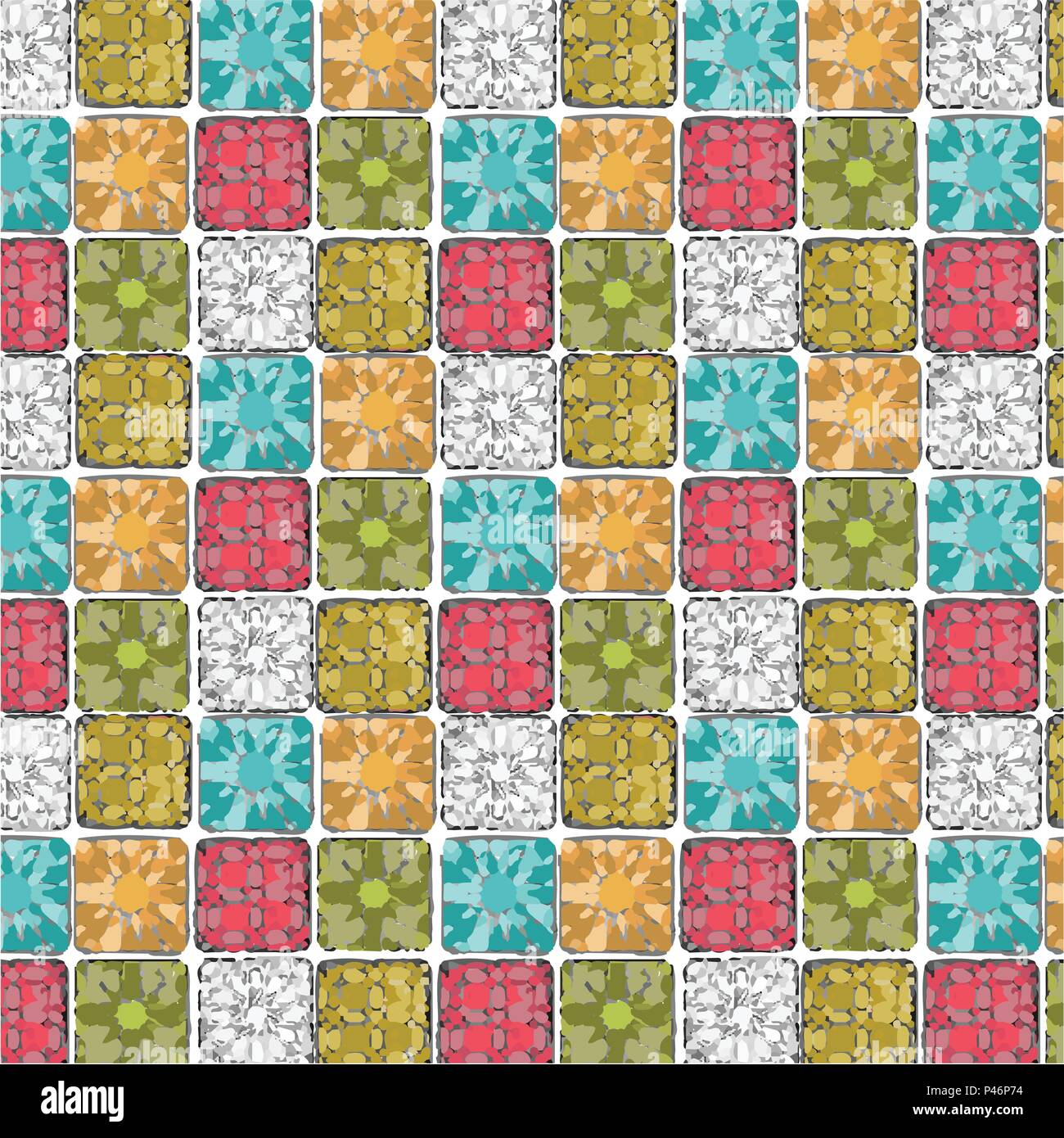 Tribal seamless pattern. Texture islamica. Parete marocchino piastrella. Vettore Zellige sfondo. Illustrazione Vettoriale