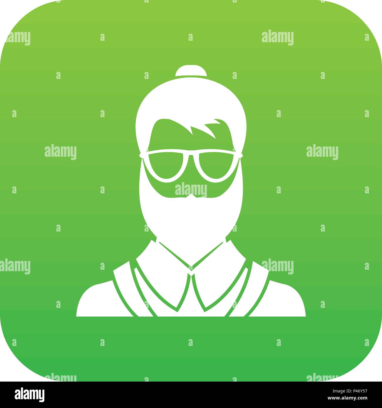 Uomo Hipsster icona verde digitale Illustrazione Vettoriale