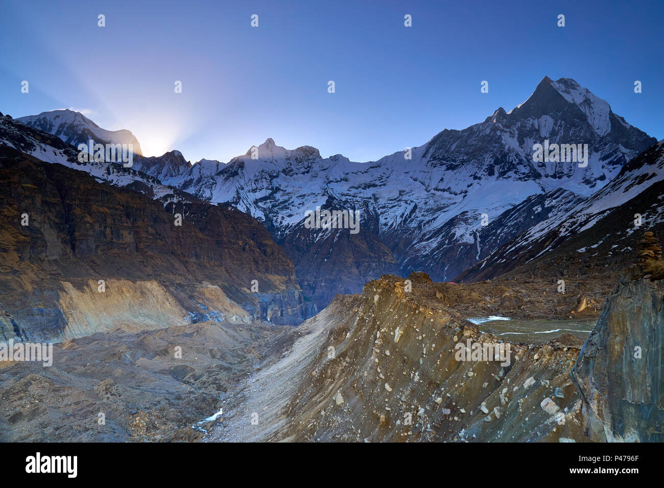 Annapurna base Camp Himalaya Montagne in Nepal Foto Stock