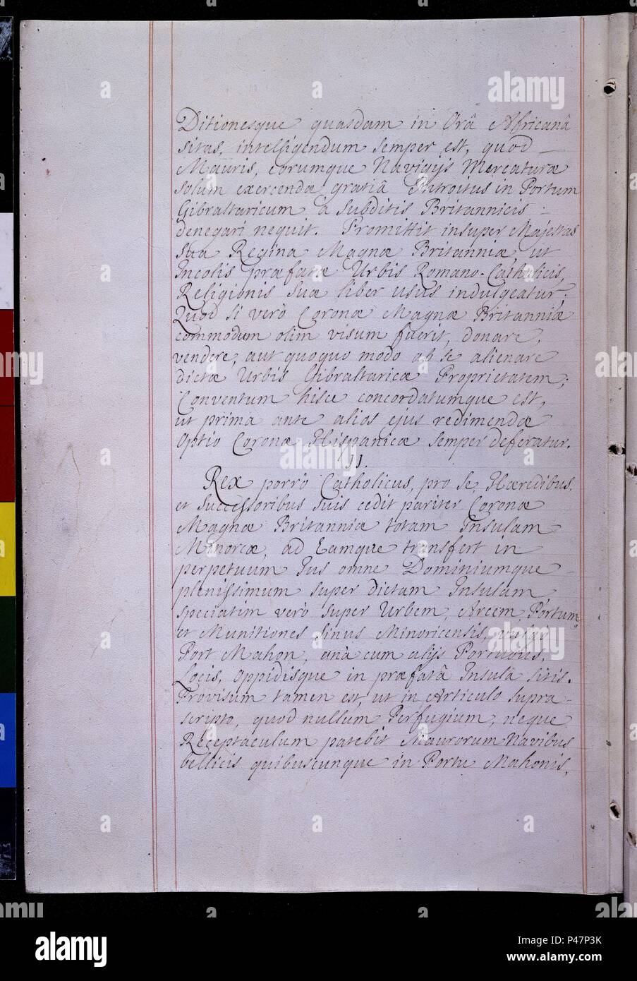 TRATADO DE UTRECH(1713) l'arte 10 CESION Gibilterra. Posizione: ARCHIVO HISTORICO NACIONAL-COLECCION, MADRID, Spagna. Foto Stock