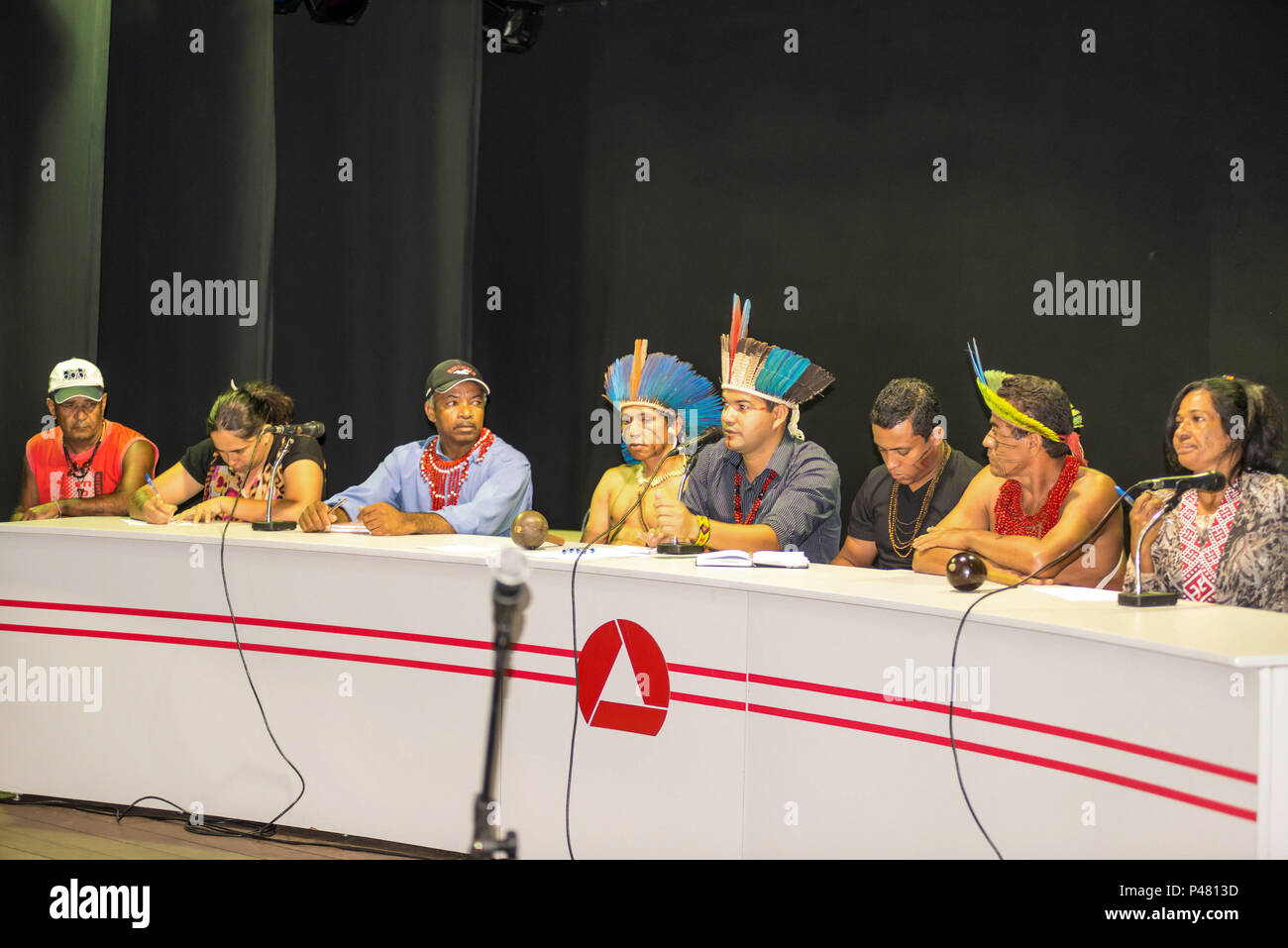 BELO Horizonte, MG - 18/04/13: Comemoração fare Dia do Índio - Comemoração fare Dia do Índio na Assembléia Legislativa de Minas Gerais. (Foto: Mourão Panda / Fotoarena) Foto Stock