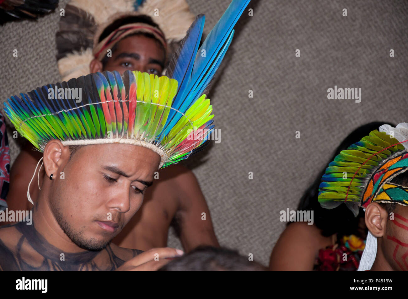 BELO Horizonte, MG - 18/04/13: Comemoração fare Dia do Índio - Comemoração fare Dia do Índio na Assembléia Legislativa de Minas Gerais. (Foto: Mourão Panda / Fotoarena) Foto Stock