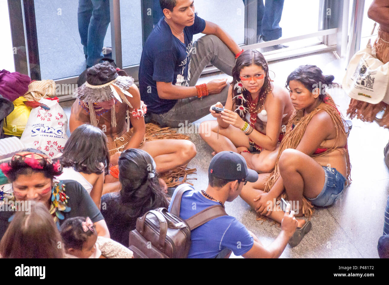 BELO Horizonte, MG - 18/04/13: Comemoração fare Dia do Índio - Comemoração fare Dia do Índio na Assembléia Legislativa de Minas Gerais. (Foto: Mourão Panda / Fotoarena) Foto Stock