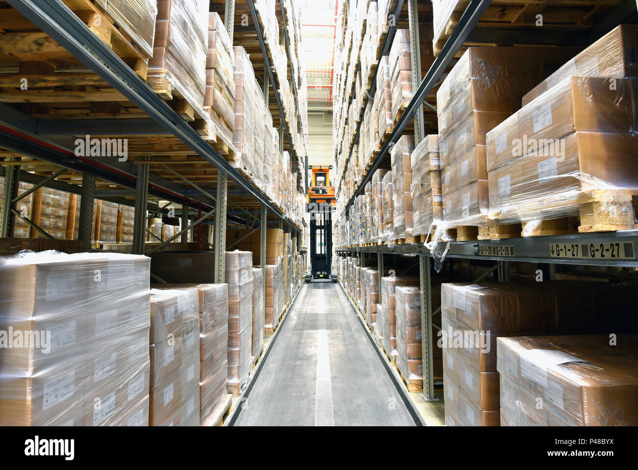 Industriali ad alta bay magazzini - deposito di merci Foto Stock