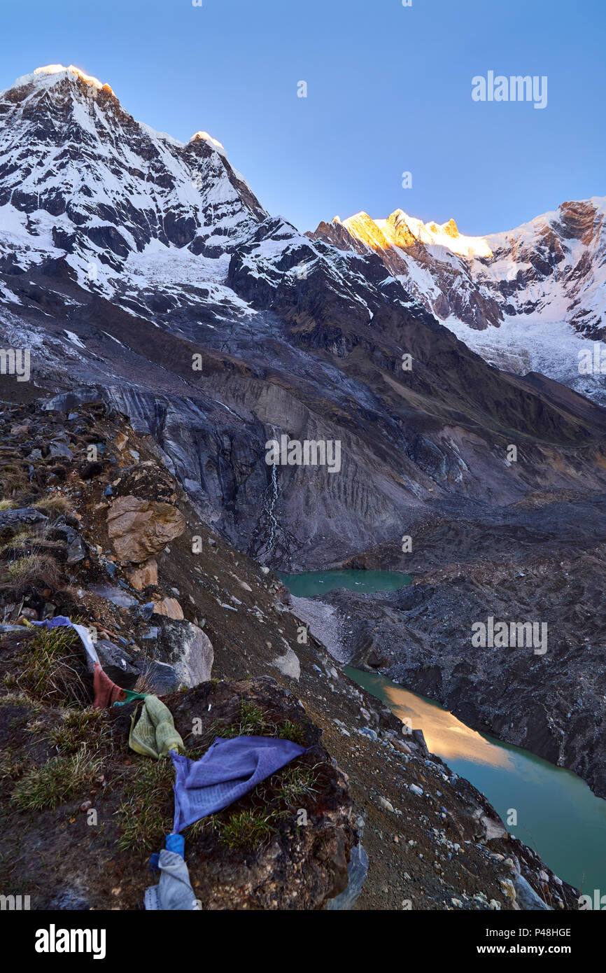 Annapurna Base Camp Sunrise Foto Stock