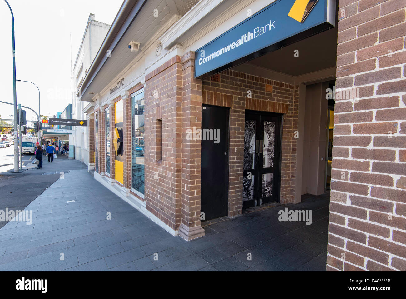 Il primo scopo costruito Post Office nel sobborgo di Sydney di Gordon 2072. Costruita nel tardo 1890 e ora convertito in un Commonwealth Bank branch Foto Stock