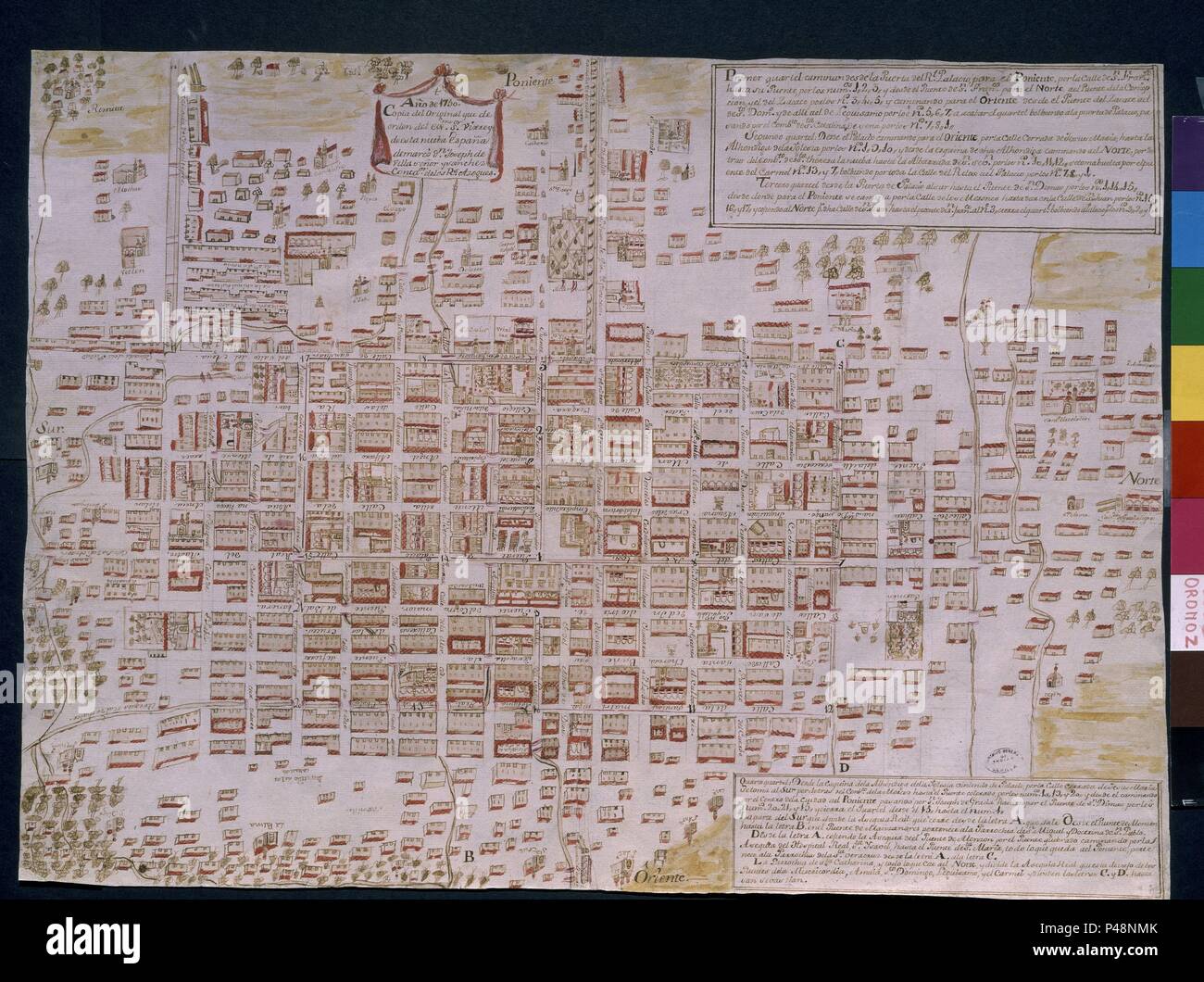 PLANO DE LA CIUDAD DE MEXICO EN 1750 - segnatura MP MESSICO 178. Posizione: Archivo de Indias, Sevilla, Sevilla, Spagna. Foto Stock