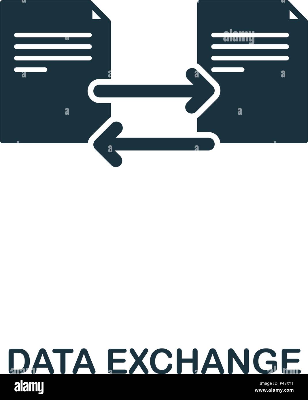 Lo scambio dei dati e la relativa icona. Linea di icona di stile design. UI. Illustrazione dello scambio di dati e la relativa icona. Pittogramma isolato su bianco. Pronto per l'uso nella progettazione web, applicazioni software, stampa. Illustrazione Vettoriale