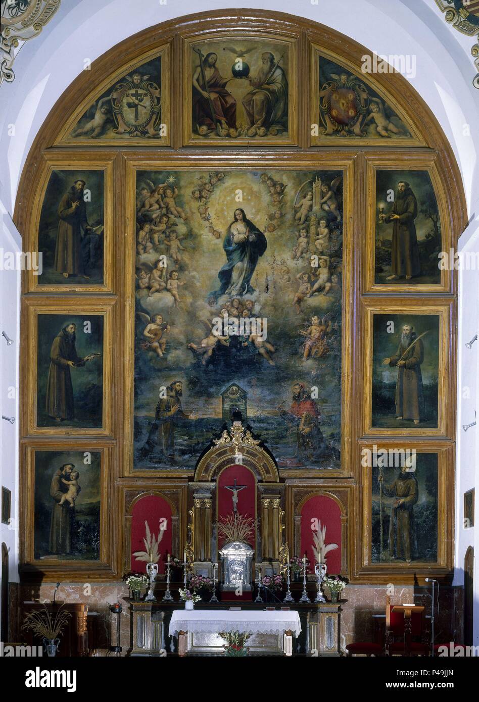 RETABLO DE LA INMACULADA. Posizione: CONVENTO DE LOS CAPUCHINOS, Antequera, MALAGA, Spagna. Foto Stock