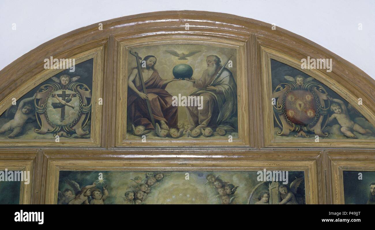 RETABLO DE LA INMACULADA-DET DE LA TRINIDAD. Posizione: CONVENTO DE LOS CAPUCHINOS, Antequera, MALAGA, Spagna. Foto Stock