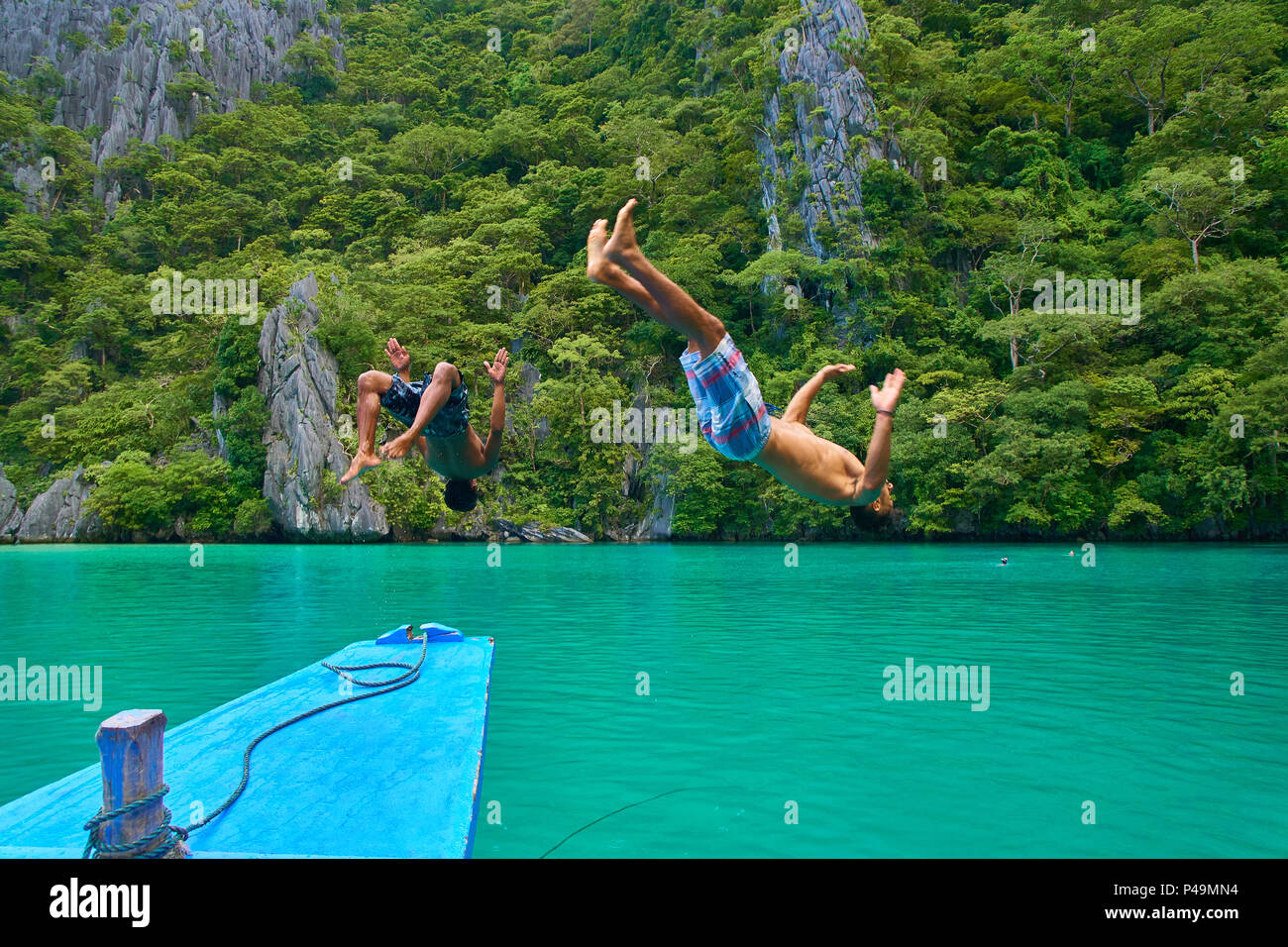 Island Hopping El Nido PALAWAN FILIPPINE Foto Stock