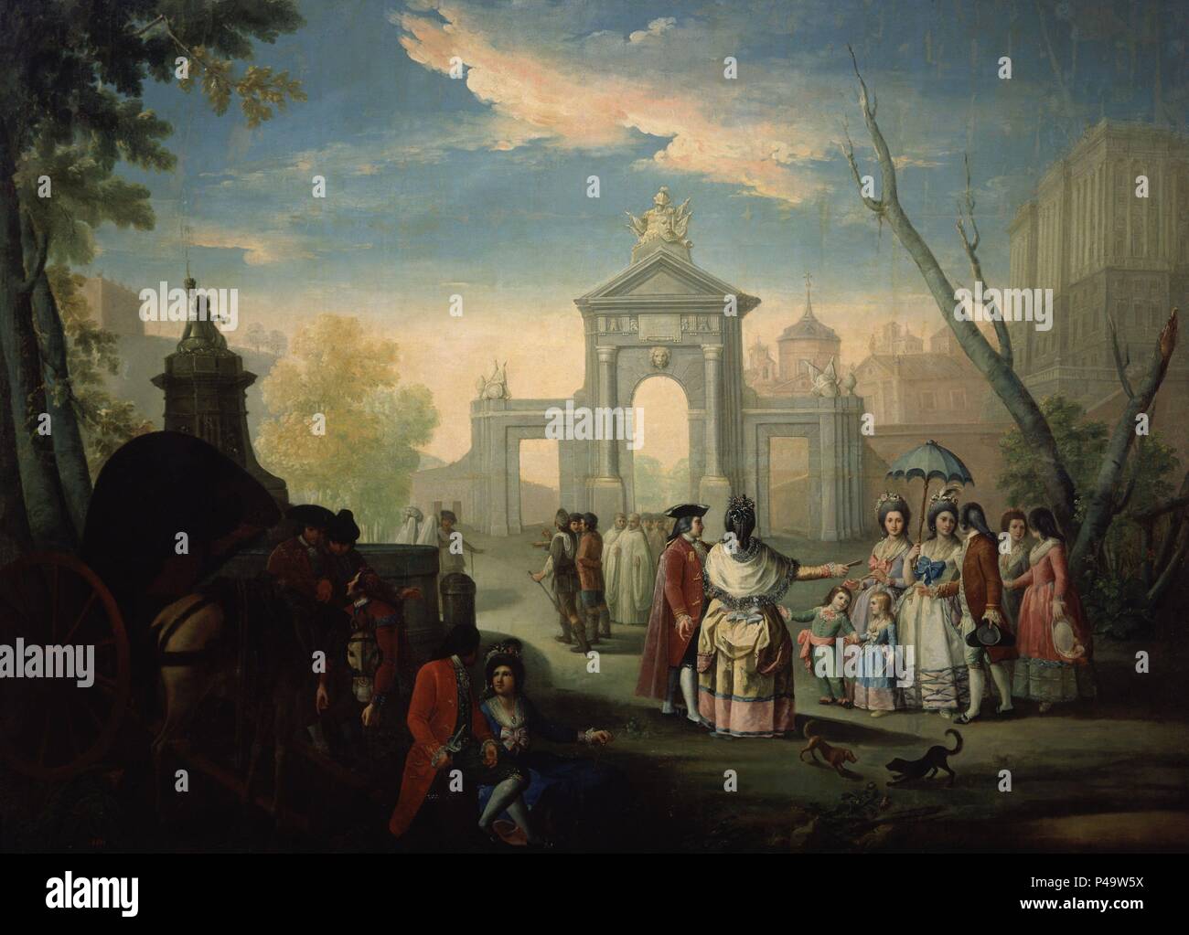 LA PUERTA DE SAN VICENTE - 1785 - O/L - 347x450cm-I.N.1794. Autore: Gines Andrés de Aguirre (1727-1800). Posizione: Museo de Historia-PINTURAS, Spagna. Foto Stock