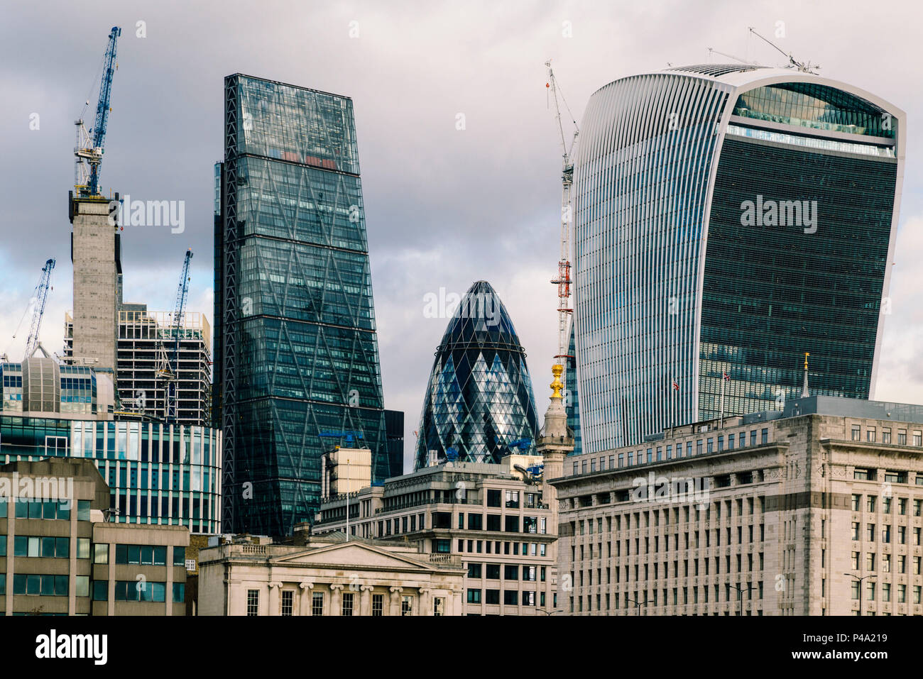 Nel distretto finanziario londinese. Londra, Regno Unito. Foto Stock