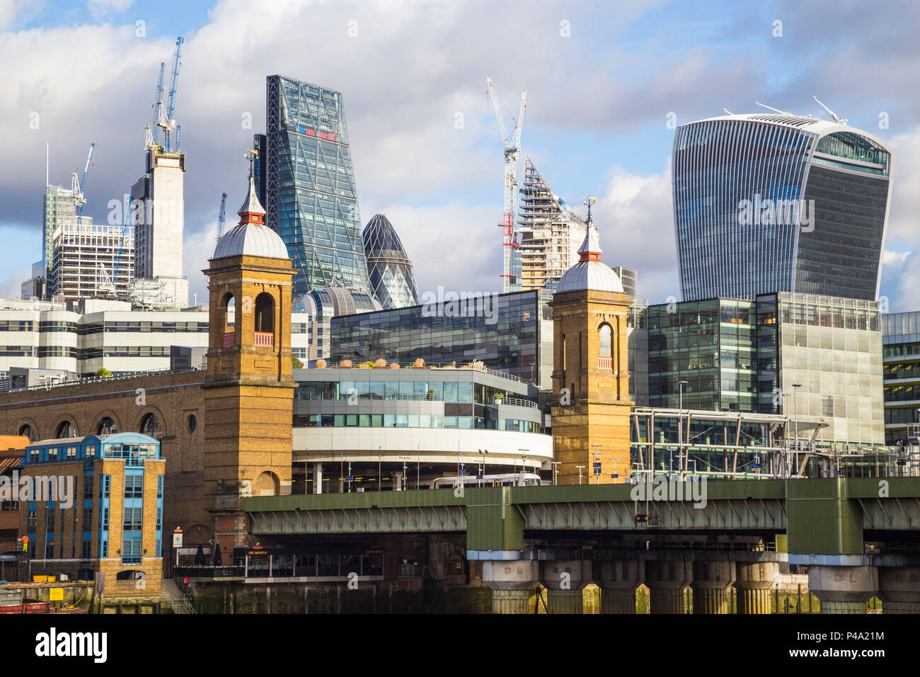 Nel distretto finanziario londinese. Londra, Regno Unito. Foto Stock