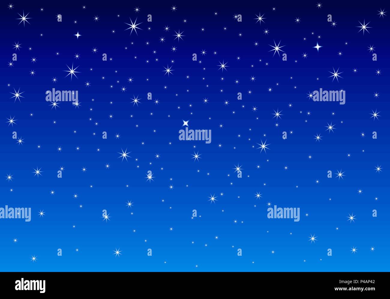 Abstract cielo stellato. Cielo notturno con stelle lucenti. Illustrazione Vettoriale