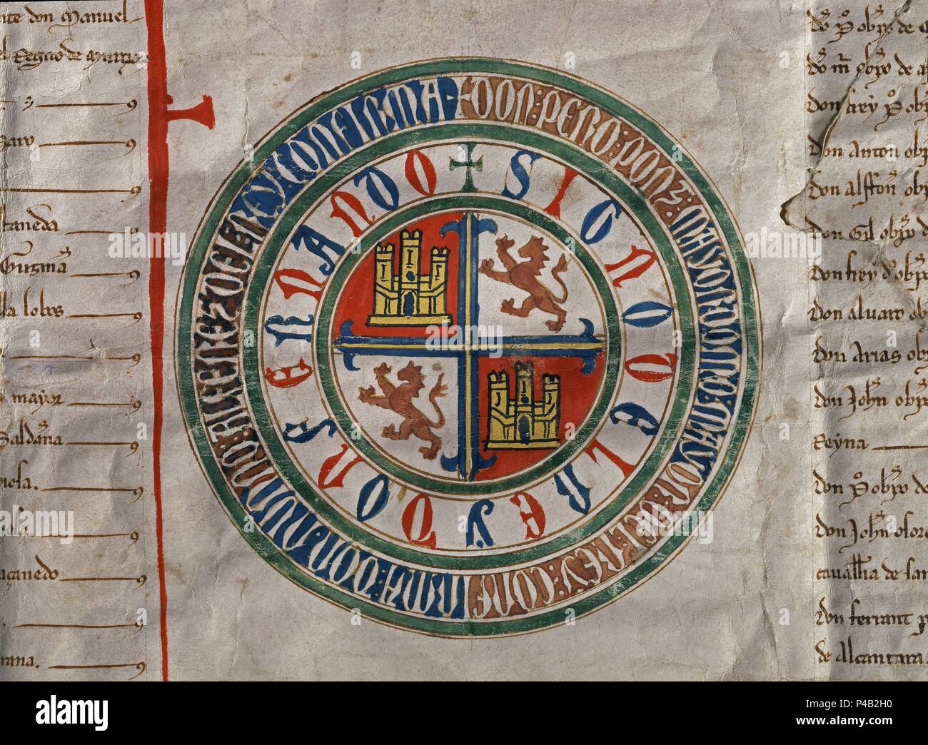 SIGNO RODADO DE ONU PRIVILEGIO DE FERNANDO IV EL EMPLAZADO. Posizione: ARCHIVO HISTORICO NACIONAL-COLECCION, MADRID, Spagna. Foto Stock