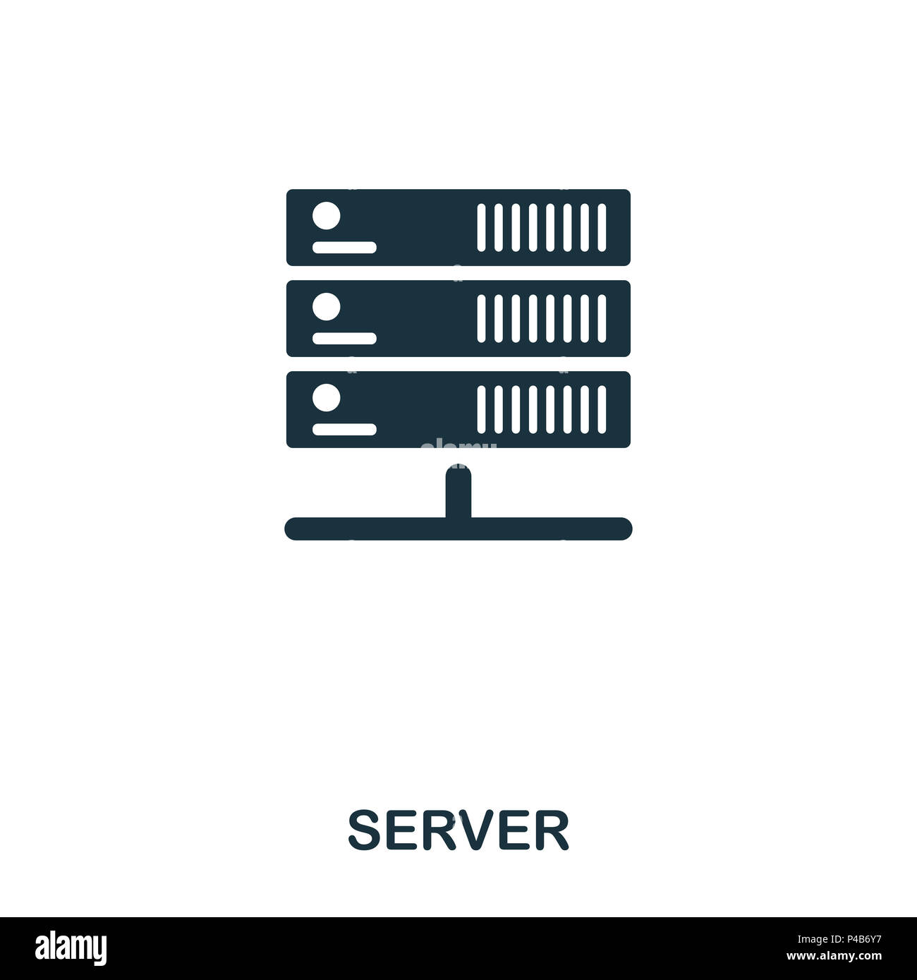 Icona del Server. Linea di icona di stile design. UI. Illustrazione dell'icona server. Pittogramma isolato su bianco. Pronto per l'uso nella progettazione web, applicazioni software, stampa. Foto Stock