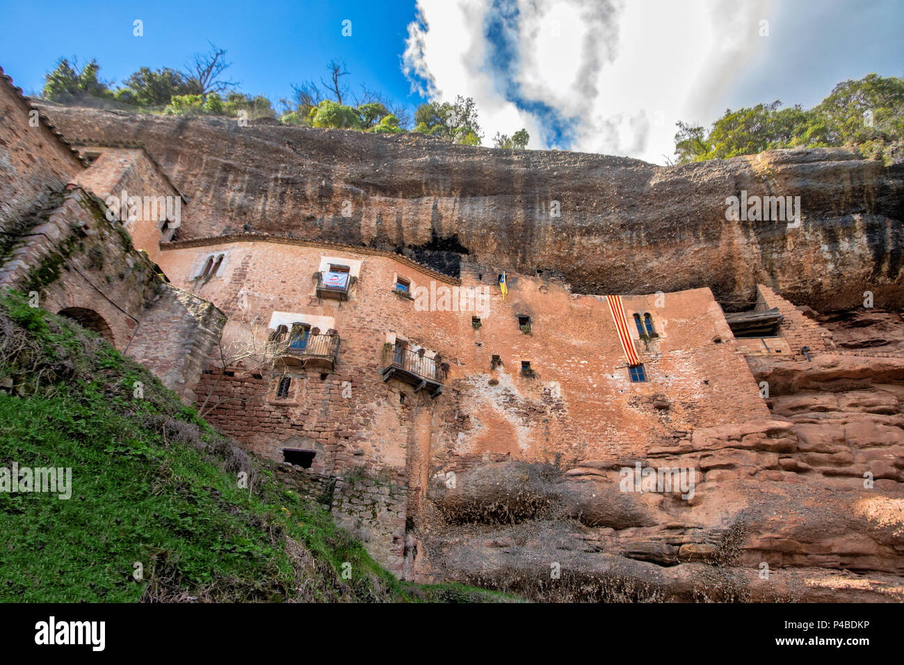 Spagna, Provincia di Barcellona, Mura Città, Puig de la fiera Bauma, casa medioevale Foto Stock