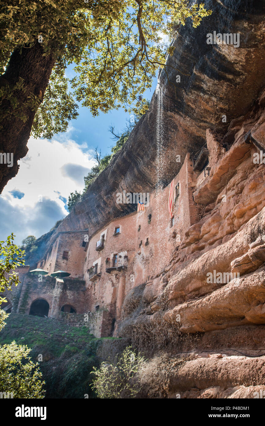 Spagna, Provincia di Barcellona, Mura Città, Puig de la fiera Bauma, casa medioevale Foto Stock