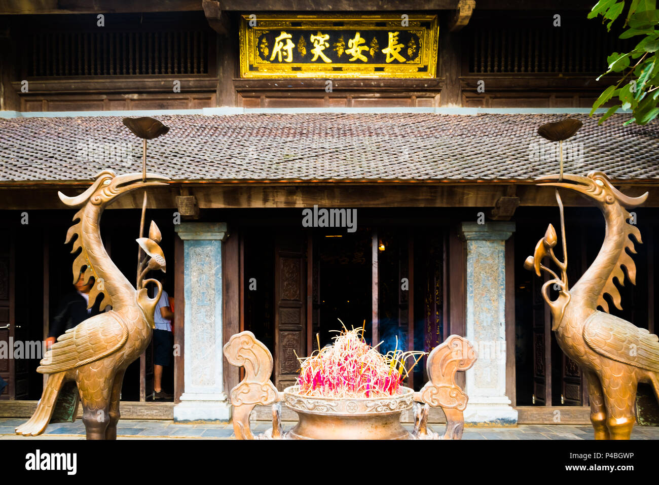 Misterioso tempio di Trang un paesaggio Unesco in Ninh Binh in Vietnam Foto Stock