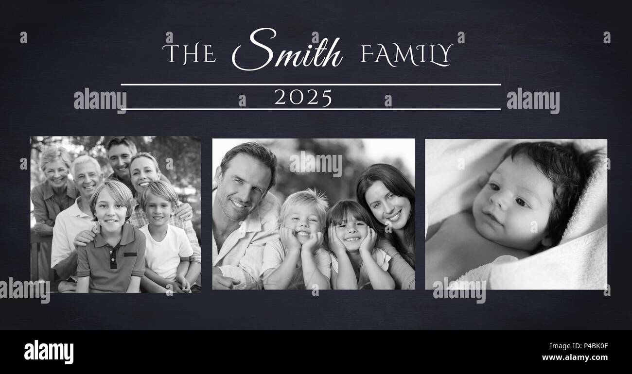 Family photo collage Foto Stock