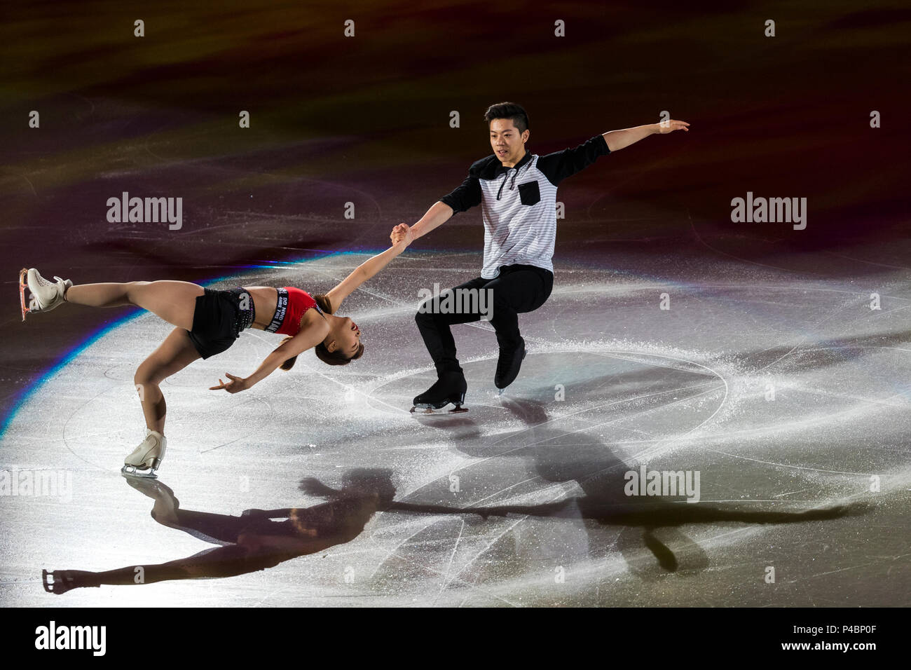 Kim Kyueun/Kam Alex Kang Chan (KOR) effettuando al Pattinaggio di Figura mostra di Gala presso i Giochi Olimpici Invernali PyeongChang 2018 Foto Stock
