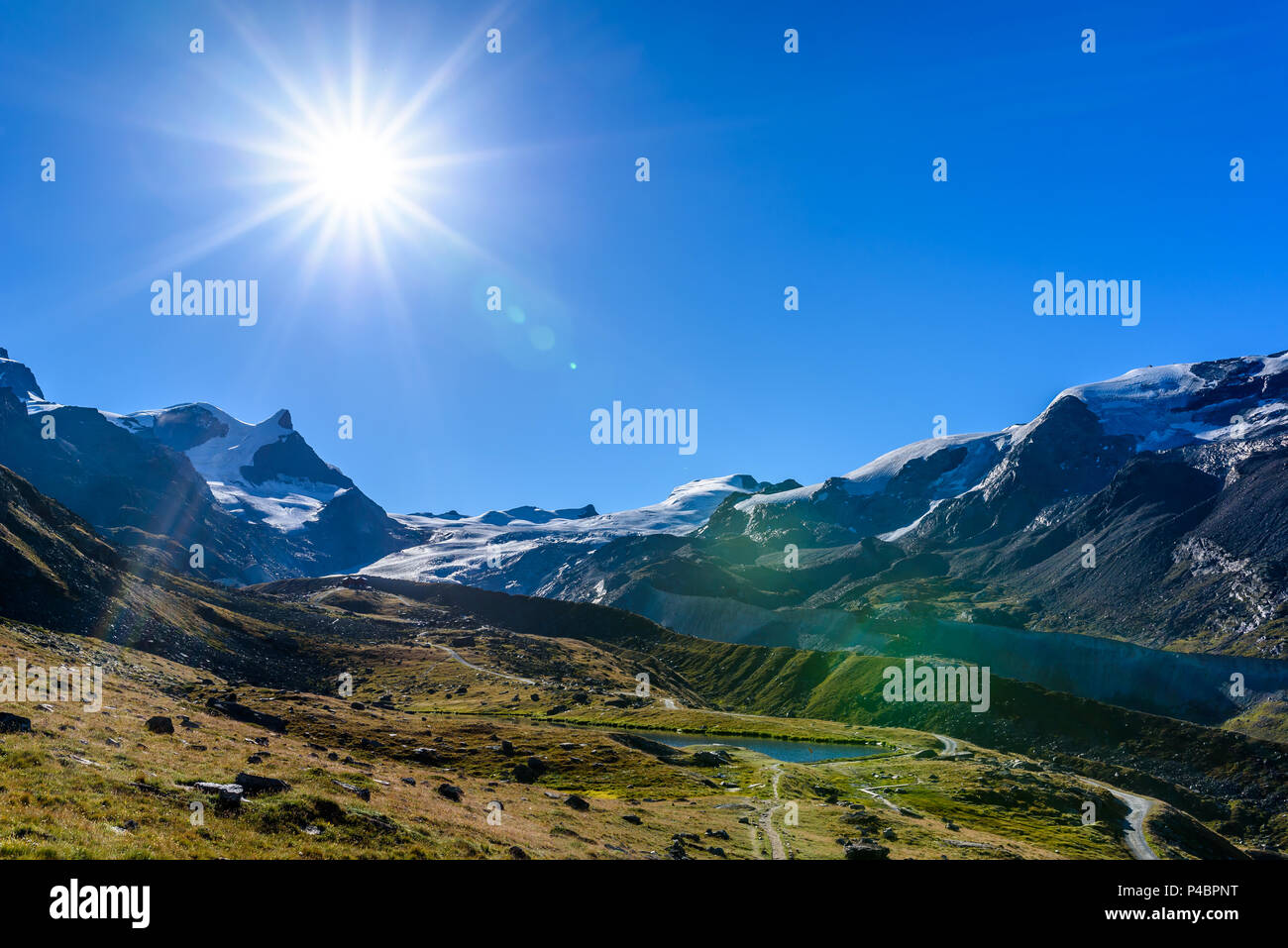 Stellisee - splendido lago al Cervino - Zermatt, Svizzera Foto Stock