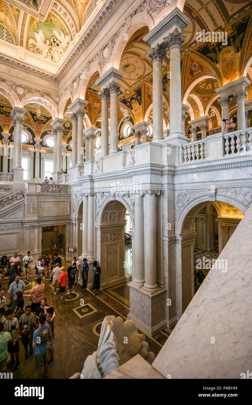 Stati Uniti d'America, il Distretto di Columbia, Washington, la Biblioteca del Congresso, Thomas Jefferson Building, interno Foto Stock