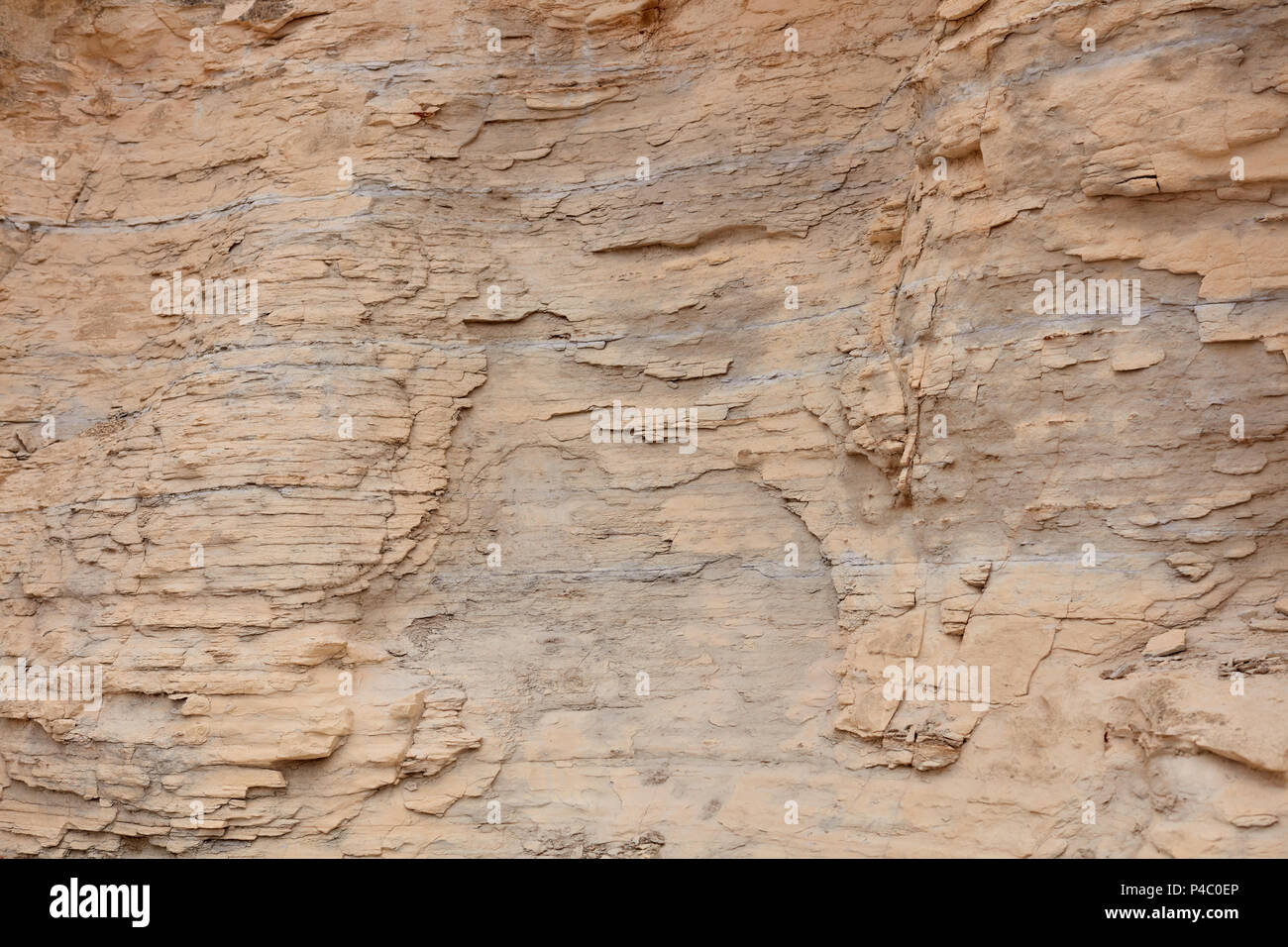 Telaio completo della superficie di calcare di Castle Rock, attrazione turistica da Gove County, Kansas Foto Stock