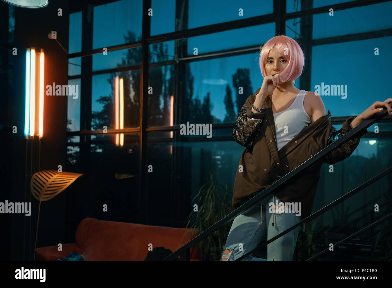 Ragazza e la Discoteca la vita Foto Stock